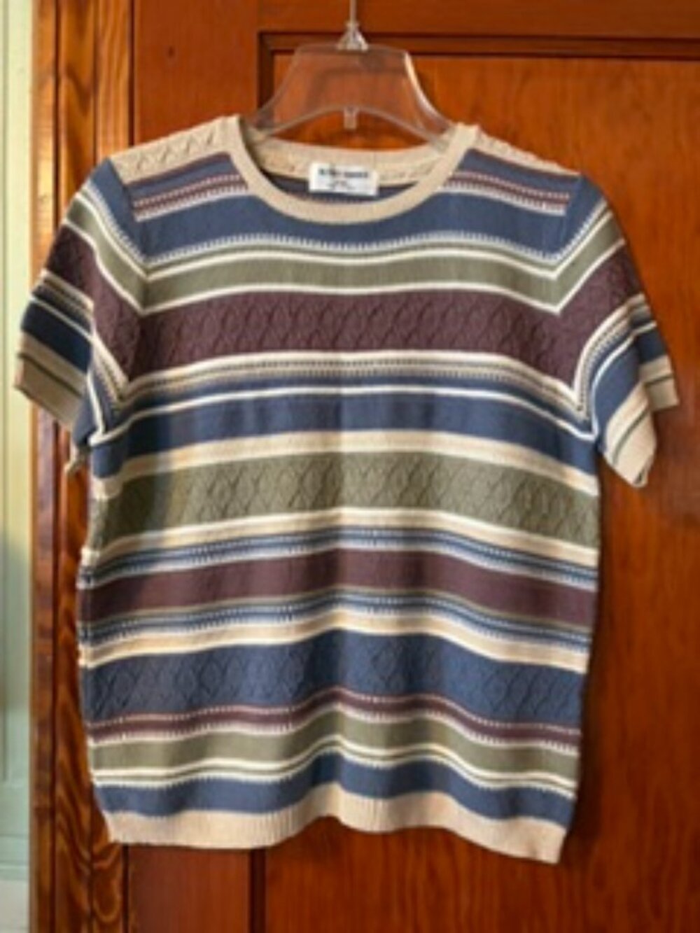 Vintage 90's Alfred Dunner Crewneck Short Sleeve Striped Sweater Shirt